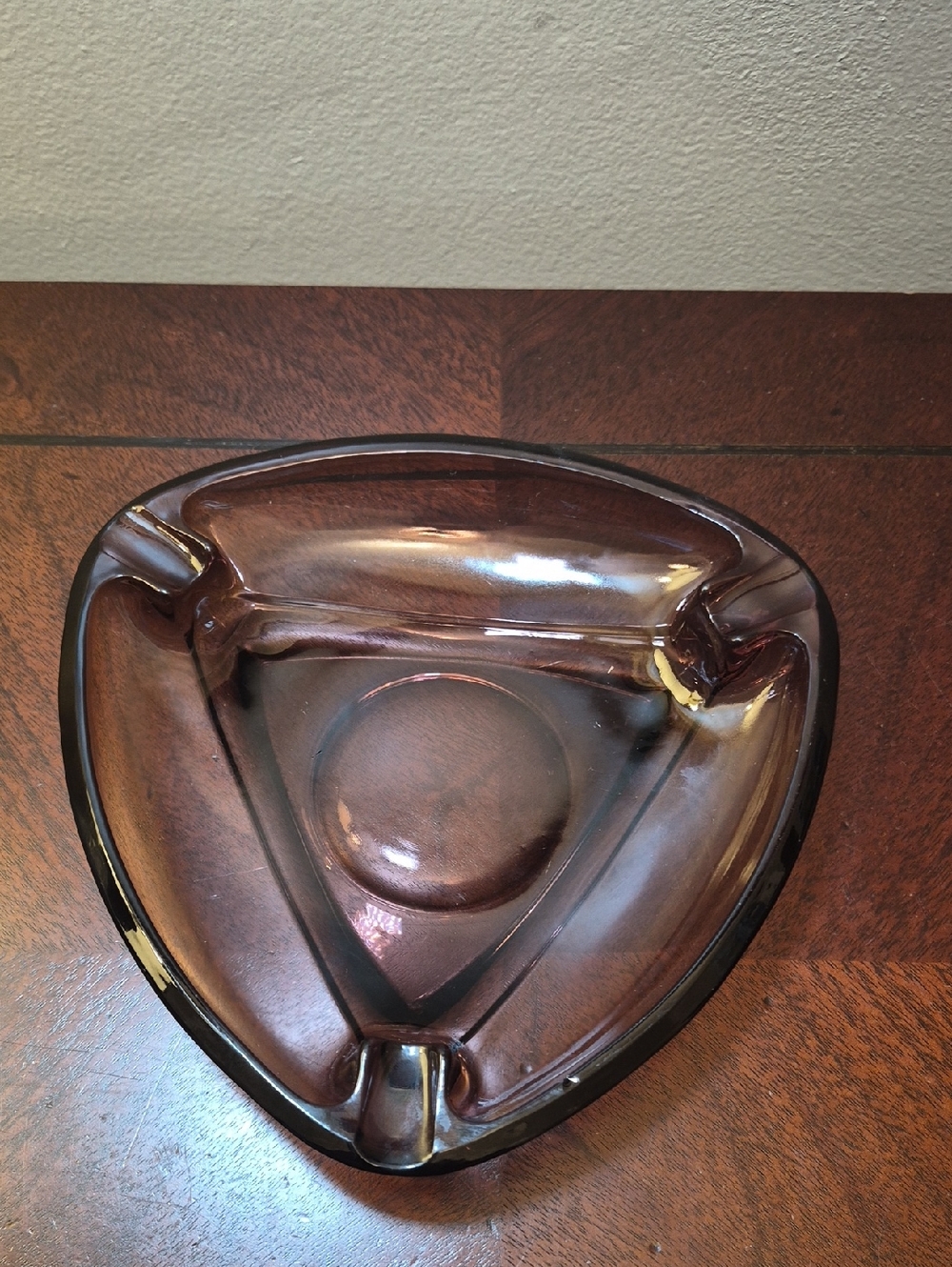Vintage Amethyst Hazel Atlas Mid Glass Decorative Ashtray - Home Accents Decor